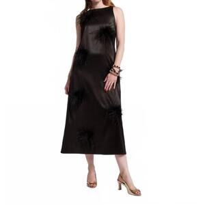 NEW FRANCES VALENTINE francesca maxi dress in feather pouf